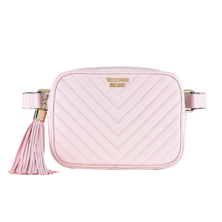 Branded Pink Small Bag with Fringe Keychain