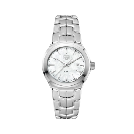 Silver Watch with a White Dial for Women